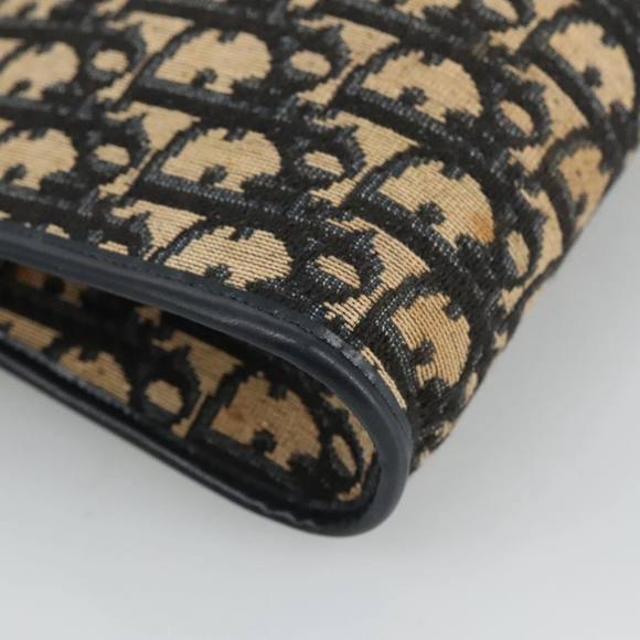 Christian Dior Trotter Canvas Shoulder Bag Navy Gold Auth ep6208 - Picture 11 of 16